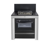 Modulo Cuisinière Four et Plaque - Inox et Noir - Cuisine d'extérieur ENO