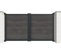 Modulo Portail Portail battant aluminium et HPL 4 m motorisé - plein - PBPCH-4000x16000mm motorisé