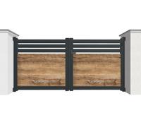 Modulo Portail Portail battant aluminium et HPL 4 m motorisé - semi ajouré - PBACH-4000x1600mm motorisé