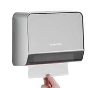 Modundry Distributeur de Serviette en Papier Mural, Distributeur Essuie Mains Pliés, pour Commercial Toilette et Cuisine, Salle De Bain, Peut Contenir 200 Feuilles, Argenté