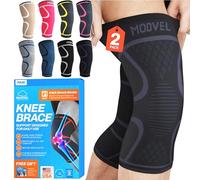MODVEL Genouillère sport pour Homme et Femme - 2 Pièces Genouillere Ligamentaire Genou, Maintien De Compression Genoux, Genouillères Médicales Pour Arthrose, Course, Soulagement Douleur Genou