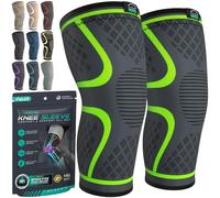 MODVEL Genouillère sport pour Homme et Femme - 2 Pièces Genouillere Ligamentaire Genou, Maintien De Compression Genoux, Genouillères Médicales Pour Arthrose, Course, Soulagement Douleur Genou