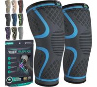 MODVEL Genouillère sport pour Homme et Femme - 2 Pièces Genouillere Ligamentaire Genou, Maintien De Compression Genoux, Genouillères Médicales Pour Arthrose, Course, Soulagement Douleur Genou