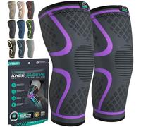 MODVEL Genouillère sport pour Homme et Femme - 2 Pièces Genouillere Ligamentaire Genou, Maintien De Compression Genoux, Genouillères Médicales Pour Arthrose, Course, Soulagement Douleur Genou
