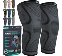 MODVEL Genouillère sport pour Homme et Femme - 2 Pièces Genouillere Ligamentaire Genou, Maintien De Compression Genoux, Genouillères Médicales Pour Arthrose, Course, Soulagement Douleur Genou