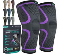 MODVEL Genouillère sport pour Homme et Femme - 2 Pièces Genouillere Ligamentaire Genou, Maintien De Compression Genoux, Genouillères Médicales Pour Arthrose, Course, Soulagement Douleur Genou