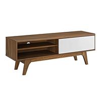 Modway Envision Meuble téléviseur Moderne 44 Pouces EEI-2538-WAL-WHI 34 x 122 x 43 cm