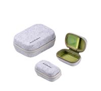 Moë & Mirakime Lot de 3 Étuis de Rangement en Feutre pour Câbles et Accessoires - 2 Petits + 1 Grand - Fermeture Éclair - Intérieur Doublé Vert - Compatible Disques Durs 2,5, Gris
