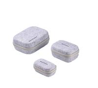 Moë & Mirakime Set d’organisateurs rigides 3 pièces - Aspect Feutre, Tailles S/M/L, boîtiers rigides et Stables pour Accessoires et disques durs 2,5", (Gris, L+M+S)