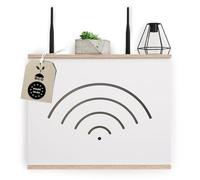 MOE UHANE Cache-routeur WiFi, Cache routeur, étagère pour routeur avec Cache Coulissant, Organisateur d’Espace pour routeur, boîte pour Modem et routeur, boîtier routeur, Montage Mural