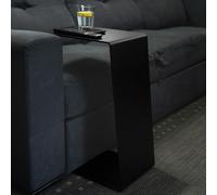 MOE UHANE Table d’appoint en métal en forme de C pour salon ou chambre, table basse moderne industrielle, petite table latérale pour canapé