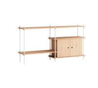 MOEBE Étagère avec armoire Shelving System Chêne blanc. 163x85x35 cm. S.85.2.C