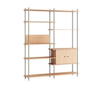 MOEBE Étagère avec armoire Shelving System Chêne-warm grey. 163x200x35 cm. S.200.2.C