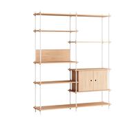 MOEBE Étagère avec armoire Shelving System Chêne-white. 163x200x35 cm. S.200.2.C