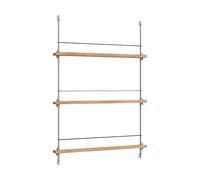 MOEBE Porte-revues Magazine Shelving Chêne-acier inoxydable. 85x115x7 cm. MS.115.1