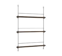 MOEBE Porte-revues Magazine Shelving Chêne fumé-acier inoxydable. 85x115x7 cm. MS.115.1