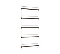 MOEBE Porte-revues Magazine Shelving Chêne fumé-acier inoxydable. 85x180x7 cm. MS.180.1