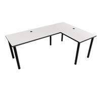 MÖBEL SYSTEM Grand Bureau d'angle en L ou Bureau d'angle avec Passage de câbles intégré, Fabriqué en UE - Blanc