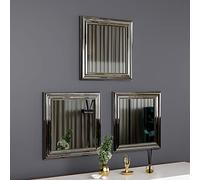 moebel17 5699 Otto Lot de 3 miroirs muraux pour Salle de Bain avec Cadre en Plastique Argenté 40 x 40 x 2,4 cm