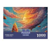 Moebius Illustration of Space Invader City 1000 Pcs Carton Premium Coffret De Puzzles Cosmic Cloud Temple Stimulant Et Éducatif Jeu Créatif Puzzles pour Adultes Et Enfants 52x38cm/1000pcs