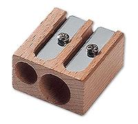 M&R – Taille-crayon double en bois (hêtre) pour crayons 8,2–11,2 mm