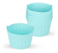 MOECSHSY Lot de 6 moules à œufs en silicone anti-adhésif pour friteuse à air, four et micro-ondes, accessoires réutilisables de qualité alimentaire pour la cuisson au four