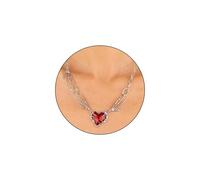 MOEEIJEW Collier avec pendentif en forme de cœur rouge pour femme, style punk, gothique, bijoux d'Halloween, one size, Métal, Pas de gemme