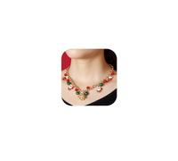 MOEEIJEW Collier de Noël pour femme avec pendentif en forme de nœud et grelot, one size, Métal, Pas de gemme