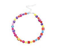 MOEEIJEW Collier de perles colorées pour femme - Joli collier ras du cou en perles acryliques - Collier bohème, one size, Métal, Pas de gemme