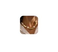 MOEEIJEW Collier ras du cou avec perles dorées pour femme, one size, Métal, Pas de gemme