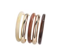 MOEEIJEW Ensemble de bracelets empilables en résine dorée martelée pour femme, one size, Alliage, Pas de gemme