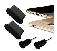 MOELECTRONIX Lot de 4 Bouchons Anti-poussière USB 3.1 Type C pour Samsung Galaxy A73 A53 A33 A23 A13 A03s A04s A72 A52 5G A42 A41 A32 A12 A5 A3 2017 Fold 4 5 Note 9 10 20 Noir