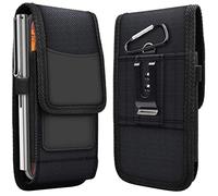 MOELECTRONIX Sacoche de ceinture verticale compatible avec Oukitel WP22 | Sac banane avec mousqueton, clip et boucle | Étui de protection latéral | Noir