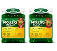 Möller’s ® | Capsules d’huile de foie de morue | Acides gras oméga 3 DHA & EPA, vitamines A, D et E, système immunitaire, fonction cardiaque, fonction cérébrale et vision | 320 capsules