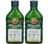 Möller's Omega-3 Huile de Foie Morue Arôme Citron 2x250 ml