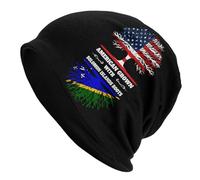 Moelleux Capuche Tricotée Drapeau Américain Cultivé avec des Racines des Îles Salomon Slouch Beanie Doux Bonnet De Nuit pour Jogging, Ski, Le Sport