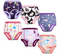 MOEMOE BABY Culotte Apprentissage Propreté Fille Absorbants | Culotte d Apprentissage Enfant en Coton | Slip Apprentissage propreté Garcon 6 Paquets | Violet Clair,9 Ans
