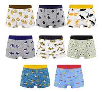 MOEMOE BABY Culotte D'apprentissage Enfant Garçon Coton,Étoile Grise,3 Ans | Lot de 8,Absorption Légère pour Petits Accidents
