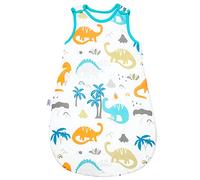 MOEMOE BABY Gigoteuse Tog 2,5,Gigoteuse Hiver en 100% Coton,Gigoteuse Bébé,Gigoteuse 12-18 Mois,Gigoteuse sans Manches,Lavable, Couverture D'emmaillotage,Dinosaure,L