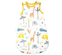 MOEMOE BABY Gigoteuse Tog 2,5,Gigoteuse Hiver en 100% Coton,Gigoteuse Bébé,Gigoteuse 6-12 Mois,Gigoteuse sans Manches,Lavable, Couverture D'emmaillotage,Girafe,M