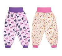 MOEMOE BABY Pantalon Propreté Enfant Nuit,pantalon apprentissage propreté garcon,Propreté Nuit,Pantalons de Couche,Jupe de Couche Imperméable,Pantalon Impermeable Enfant,7-9 Ans,Crème Glacée+Hibou,XL