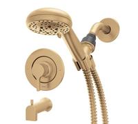 Moen Beric Bronzed Gold Single Handle Modern Tub and Shower Faucet with Handshower, Valve Included, 82775BZG