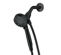 Moen Engage HydroEnergetix 26100BL Pommeau de douche fixe réglable à fixation murale simple Chromé Noir mat 12,7 cm