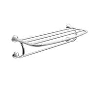 Moen YB2894CH Eva 24-Inch Wide Bathroom Hotel-Style Towel Shelf with Towel Bar, Chrome
