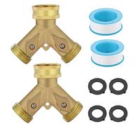 Moendergo Laiton 2 Voies Robinet Jardin Connector, 3/4 Pouces Y-Distributeur Tap pour Connexion de 2 Appareils Adaptateur pour Accueil Cuisine Jardin de Plein