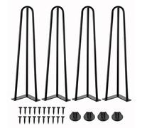 Moendergo Lot de 4 Pieds de Table à 3 Barres - en épingle à Cheveux - pour Table à Manger, Table Basse, Bureau (35 cm)