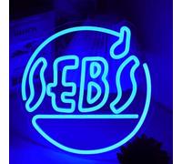 MOERBENCHI Seb's Panneau lumineux néon LED bleu jazz pour décoration murale, alimentation USB à intensité variable, panneau lumineux pour chambre à coucher, bar, club, grotte, studio de musique, fête