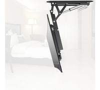 MOERGO Support TV Plafond Réglable - Support TV Au Plafond Motorisé, Rabattable 0-85°, Élévateur TV Rabattable Caché, Élévateur TV Électrique Télescopique avec Levage Automatique