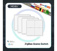 MOES 4 Gang Tuya ZigBee interrupteur sans fil 12 scènes contrôleur à bouton poussoir alimenté par batterie scénario d'automatisation pour les appareils Tuya 1 groupe