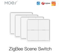 MOES 4 Gang Tuya ZigBee sans fil 12 scène interrupteur bouton poussoir contrôleur alimenté par batterie scénario d'automatisation pour les appareils Tuya 2 Gang